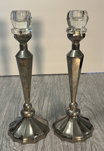 Vtg pair godinger candle stick - candle,