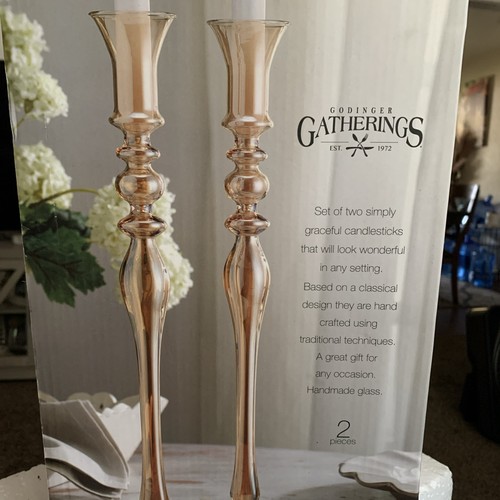 Godinger glass candlesticks - glass,