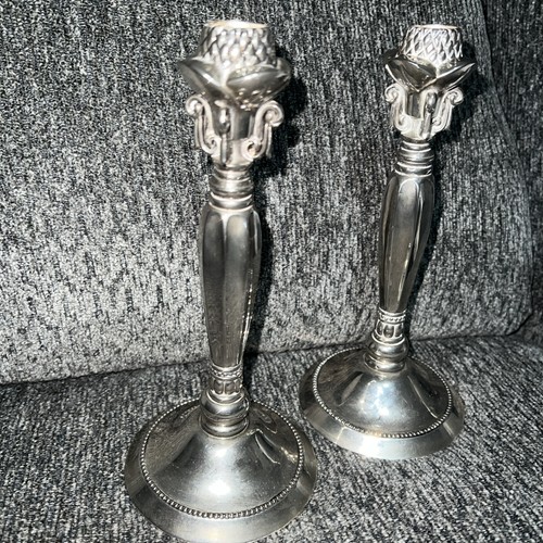 Vtg silver plated candle - ,